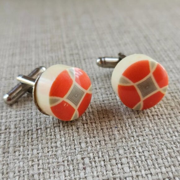 Cuff Links Men Dress Shirt Cuff Studs Orange Cufflinks Men Jewelry Unbranded - Picture 8 of 10